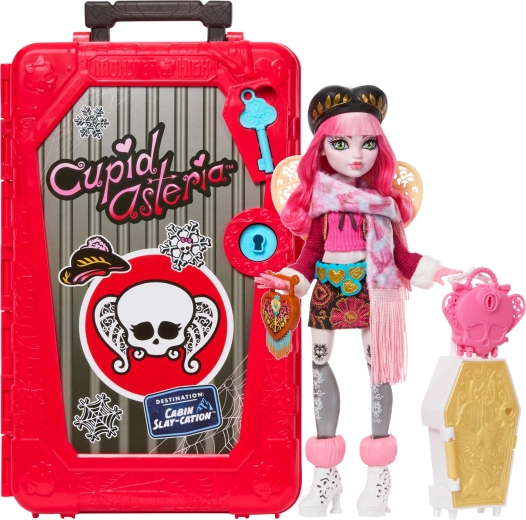 Monster High-pop Cupid Asteria – vampiervakantie, 28 cm, koffertje en verrassingen
