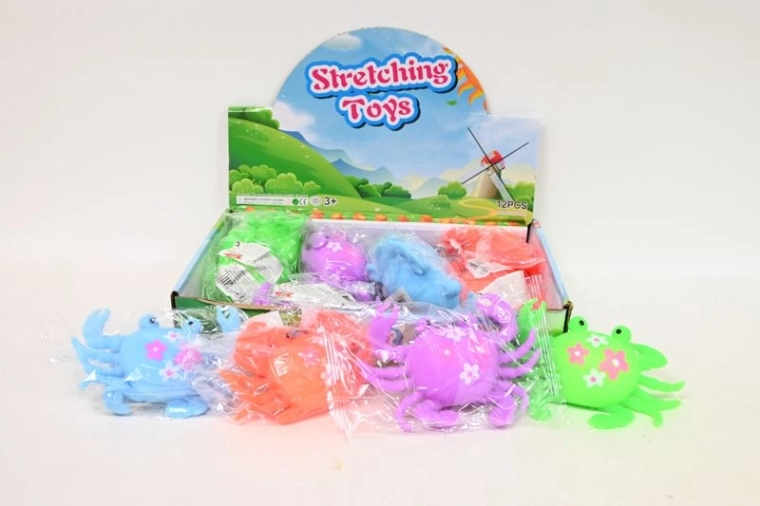 Kneedbare antistresspeelgoed krab (display 12 stuks)