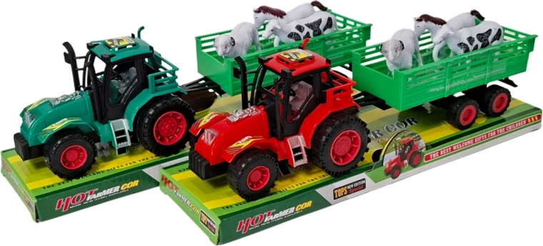 Interactieve tractor met aanhanger en boerderijdieren SWEDE