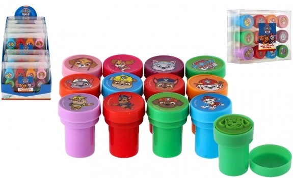 Zelfinktende stempels voor kinderen PAW PATROL – set van 12 stuks in plastic doosje