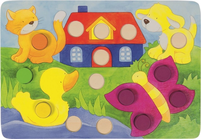 GOKI Insteekspel met dobbelsteen Kleuren