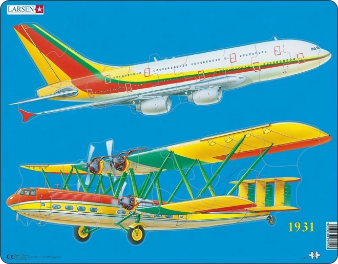 Puzzel vliegtuiggeschiedenis en heden 23 stukjes