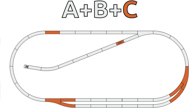 Roco geoLINE set C met bedding – parallel traject H0