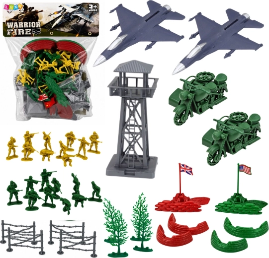 Militaire set met soldaatjes, voertuigen en accessoires, 72 onderdelen