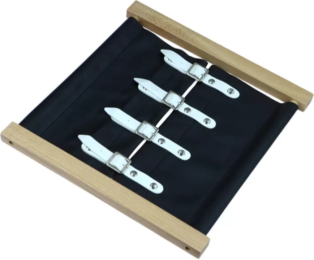 Montessori-knopenframe met riemen en gespen