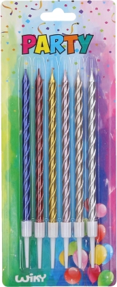 Kleurige kaarsen met houders