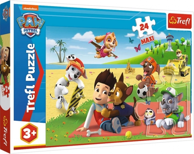 Puzzle Trefl PAW PATROL Maxi 24 stukjes – Plezier op het kleed