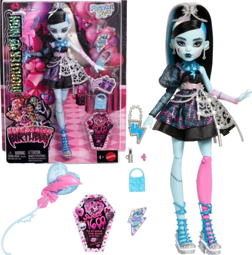 Monster High Frankie Stein Griezelig zoete verjaardagspop 27 cm met accessoires