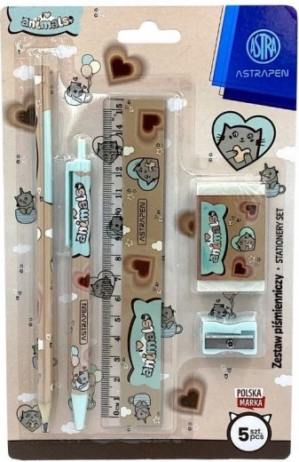 Schrijfset Pixel Animal Choco – 5-delige set