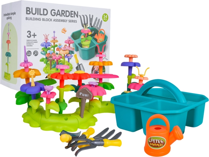 Kindertuinset met bloemen en accessoires, 54 delen