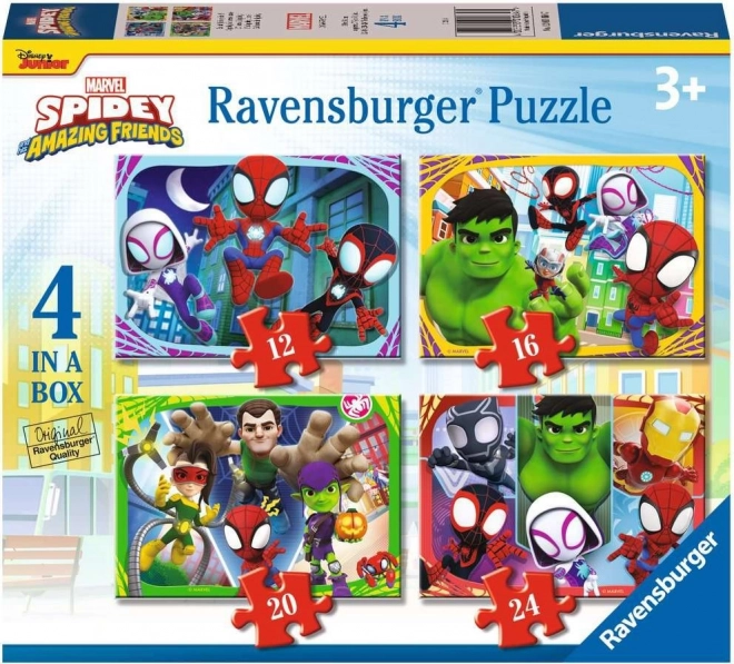 Puzzel RAVENSBURGER Spidey en zijn geweldige vrienden 4v1