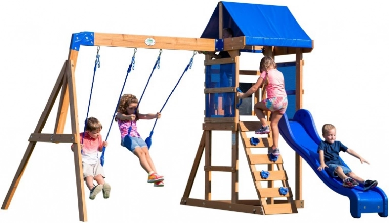 Houten speeltoestel Aurora Huisje met Glijbaan