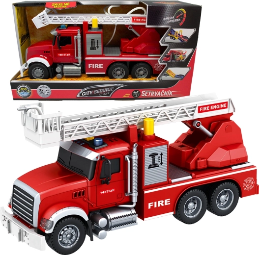 City Service Car brandweerauto 1:14 met uitschuifbare ladder