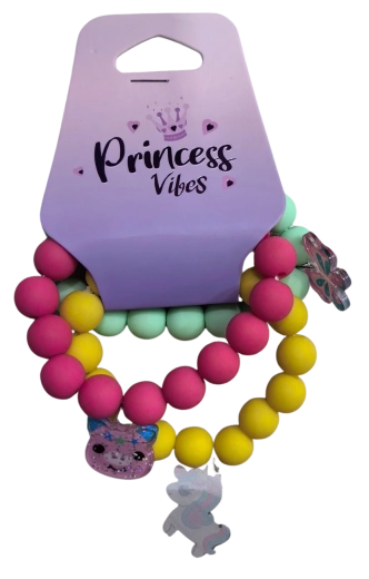 Pink set matte eenhoornarmbanden (3 stuks)