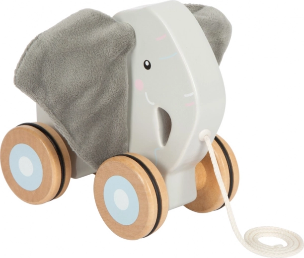 Houten trekspeeltje Olifant met knisperende oortjes