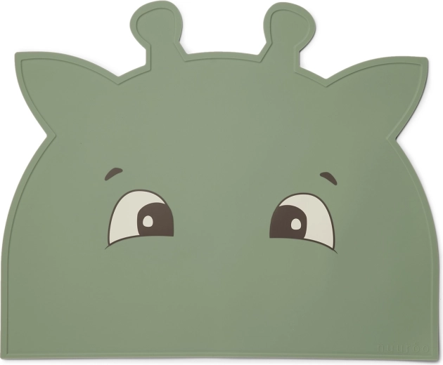 NuuRoo Albert siliconen placemat Giraffe Dusty Green