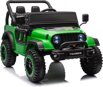 Groene kinderauto op batterij