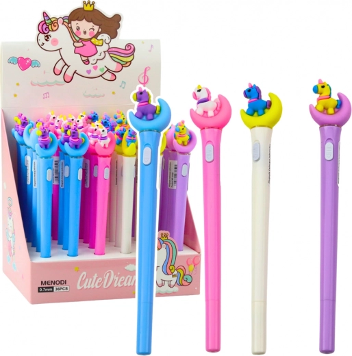 Lichtgevende pen Eenhoorn op de maan met blauwe inkt 0,7 mm