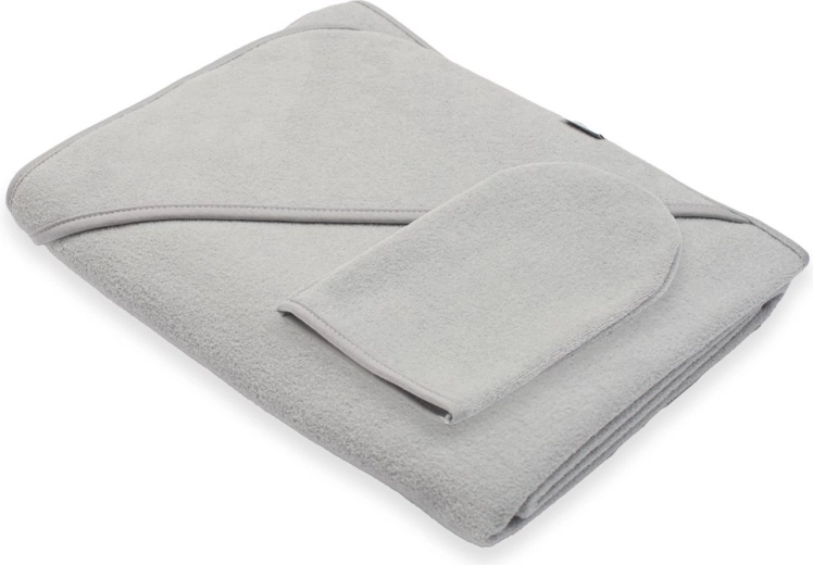 Baby badstof badcape met capuchon NEW BABY Basic 100 × 100 cm, grijs