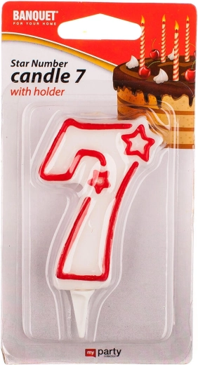 Verjaardagskaars cijfer 7 MY PARTY 7 × 4,5 cm