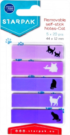 Indexbladwijzers met kat 4,4 × 1,2 cm (5 patronen) - 1 verpakking