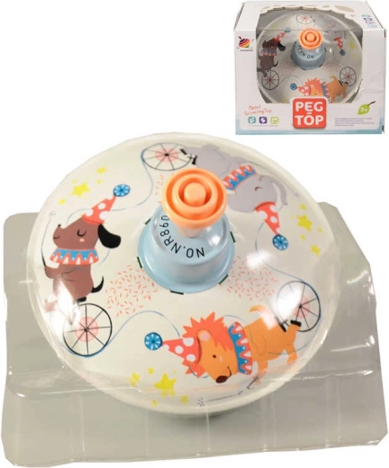 Metalen kinderdraaitol met dieren 11 cm