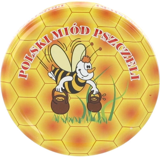 Deksel voor honingpotten 82 mm, 6 klemmen, bijenmotief