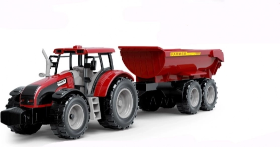 Tractor met aanhanger met vliegwiel aandrijving