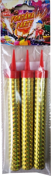 Partyfonteinen goud 12 cm, 3 stuks