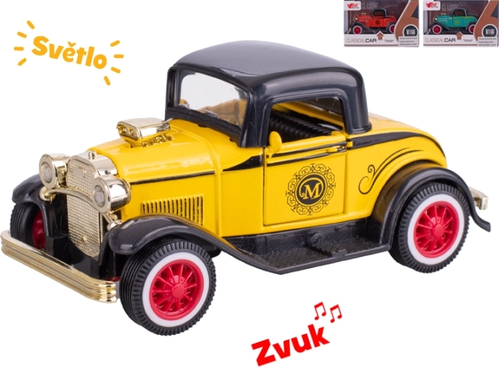 Metalen modelauto oldtimer 1:36 met lichten en geluiden
