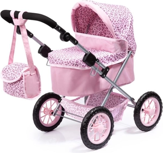 Bayer poppenwagen Trendy roze met luipaardprint