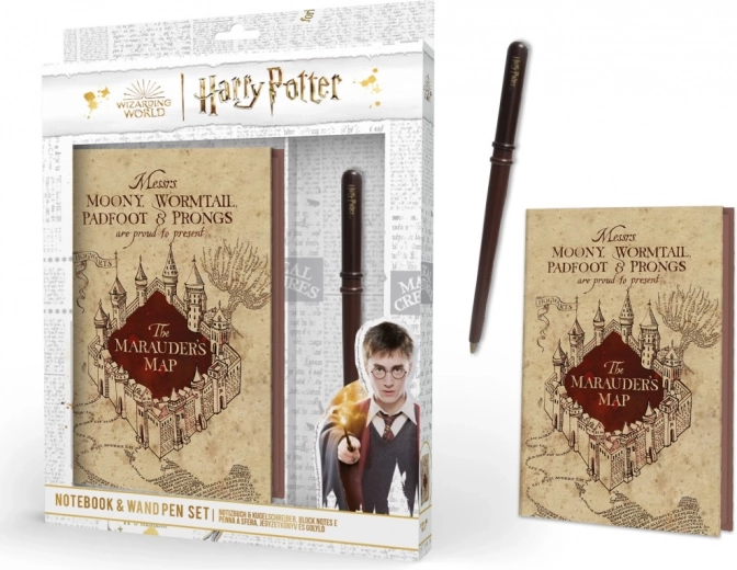 Harry Potter notitieboek met toverstok Marauders Map