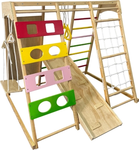 Houten indoor klimtoestel voor kinderen CHIPOLINO