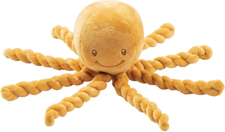 NATTOU pluchen octopus PIU PIU Lapidou okergeel voor baby’s 0m+