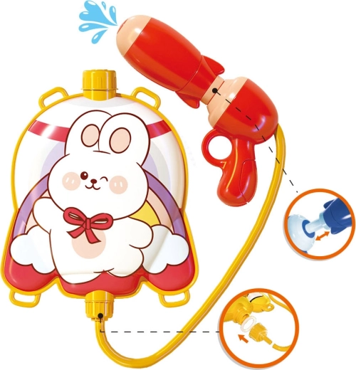 Waterpistool met rugtank in de vorm van een konijn