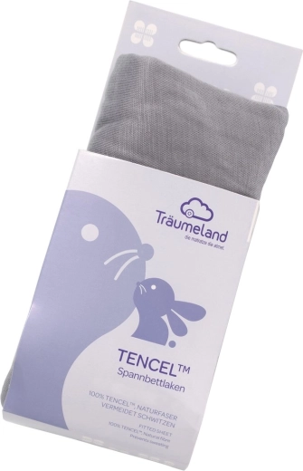 Träumeland hoeslaken Tencel 40 × 90 cm donkergrijs