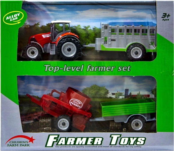 Tractor met verwisselbare aanhangers rood - 1 stuk