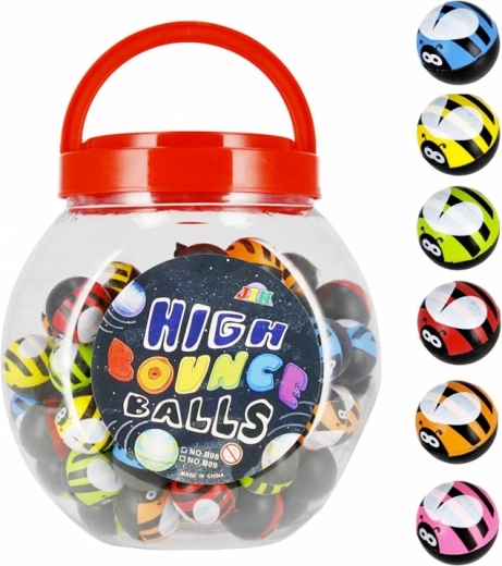 Stuiterbal Lieveheersbeestje 3 cm in doos – kleurrijke mix