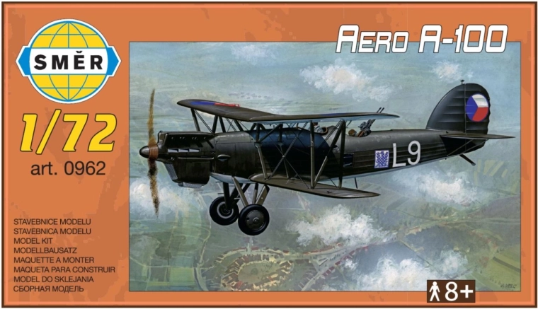 Kunststof modelvliegtuig Aero A-100 op schaal 1:72