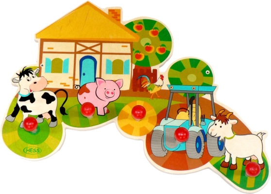 Hess kapstok Leven op de boerderij van hout, 5 haken