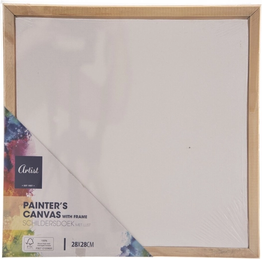 Schildersdoek op houten frame 28 × 28 cm