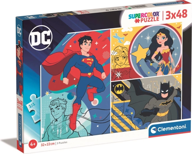 Puzzel 3×48 stukjes DC Comics