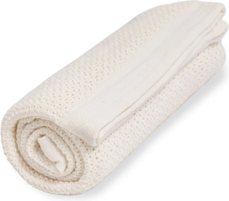 Vinter & Bloom deken van biologisch katoen soft grid pearl white