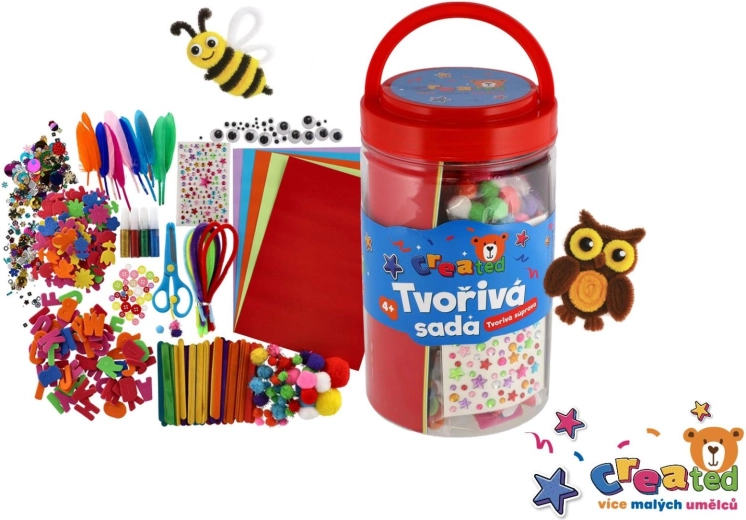 Teddies grote creatieve set in een kunststof pot