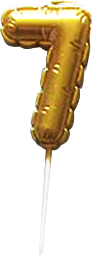 Taartkaars cijfer 7 goud prikker 6 cm