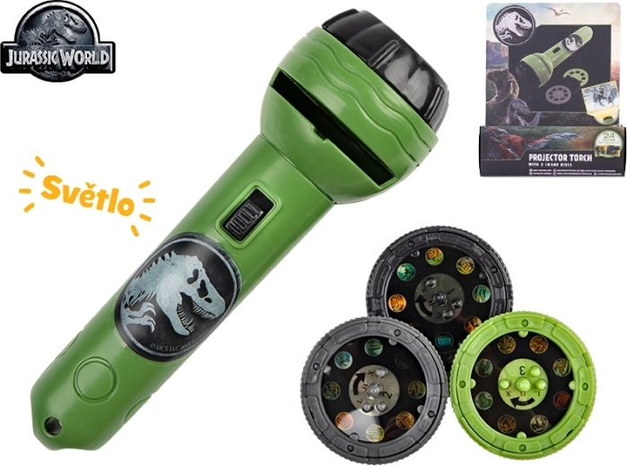 Projectiezaklamp JURASSIC WORLD met 24 dinosaurusslides