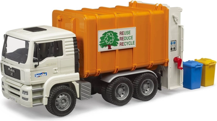 Bruder vuilniswagen MAN TGA met vuilnisbakken 1:16