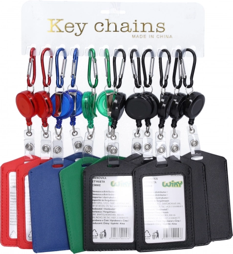 Naamlabel voor sleutels met roller en karabijnhaak