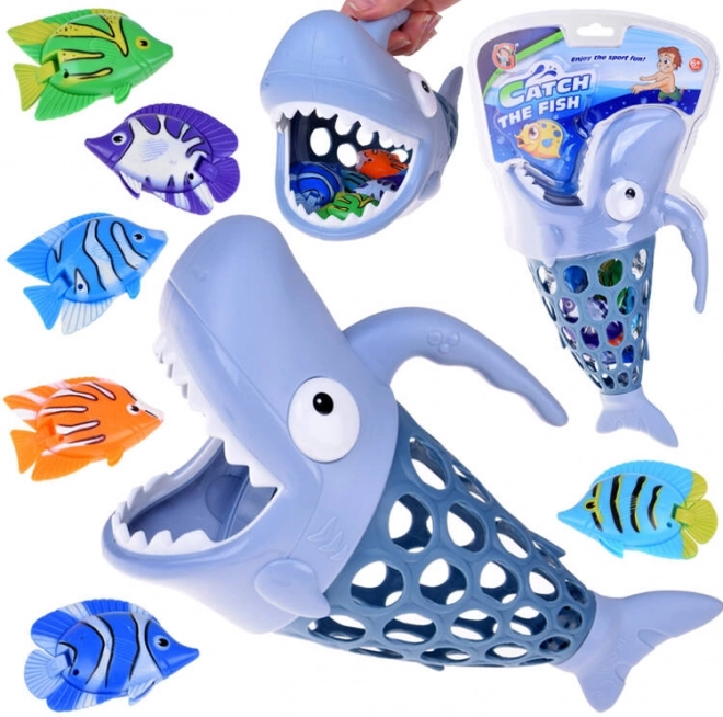 Vang het visje – haaienmond-mandje voor in het water