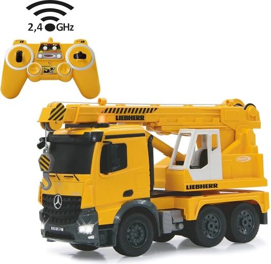 Jamara op afstand bestuurbare zware autokraan Mercedes-Benz Arocs Liebherr 1:20 2,4 GHz